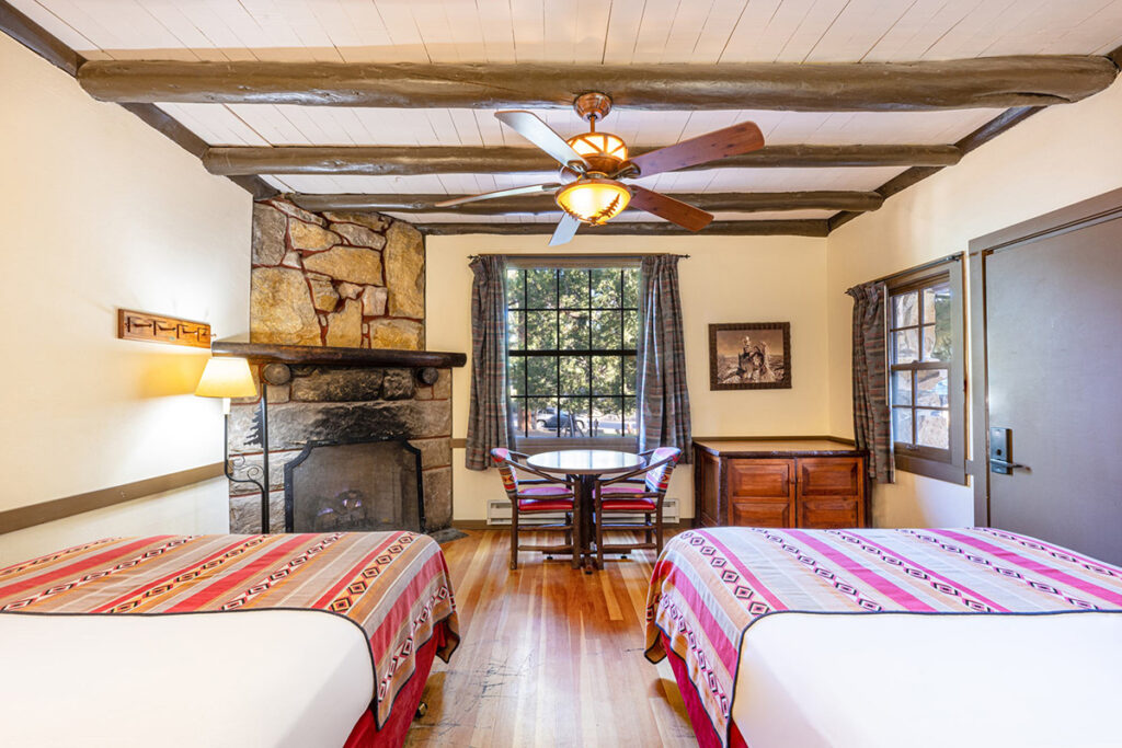 Hotel guest room with 2 beds