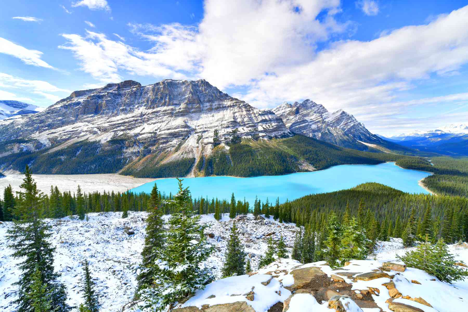 View overlooking Peyto Lake in Banff National Park