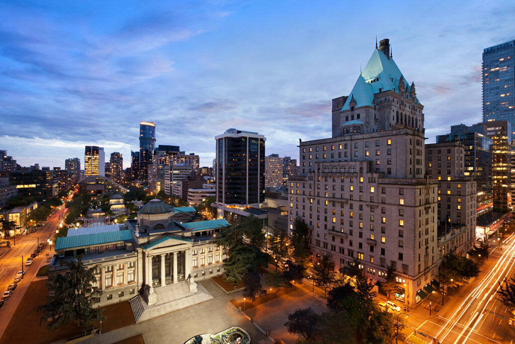 CAN_BC_Fairmont Hotel Vancouver_Evening Exterior