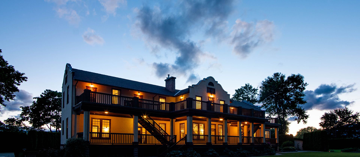 Hotel exterior at night