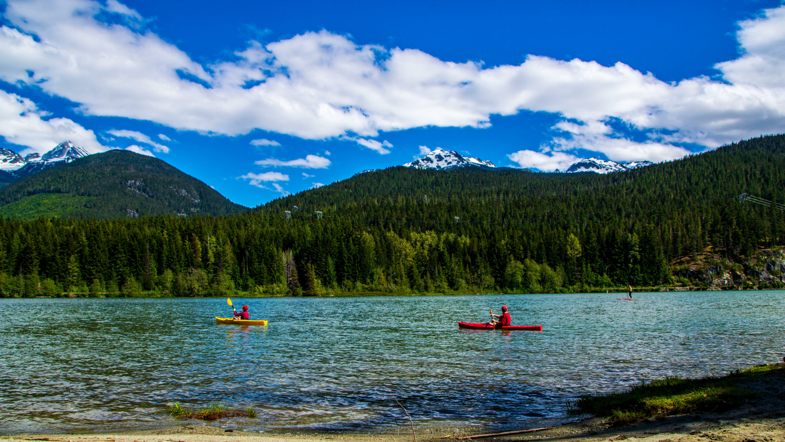 Kayaks on Alta Lake, Whistler, British Columbia