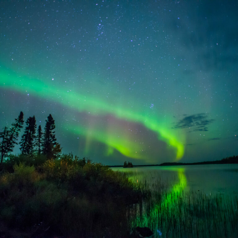 Northern lights over Manitoba in Canada