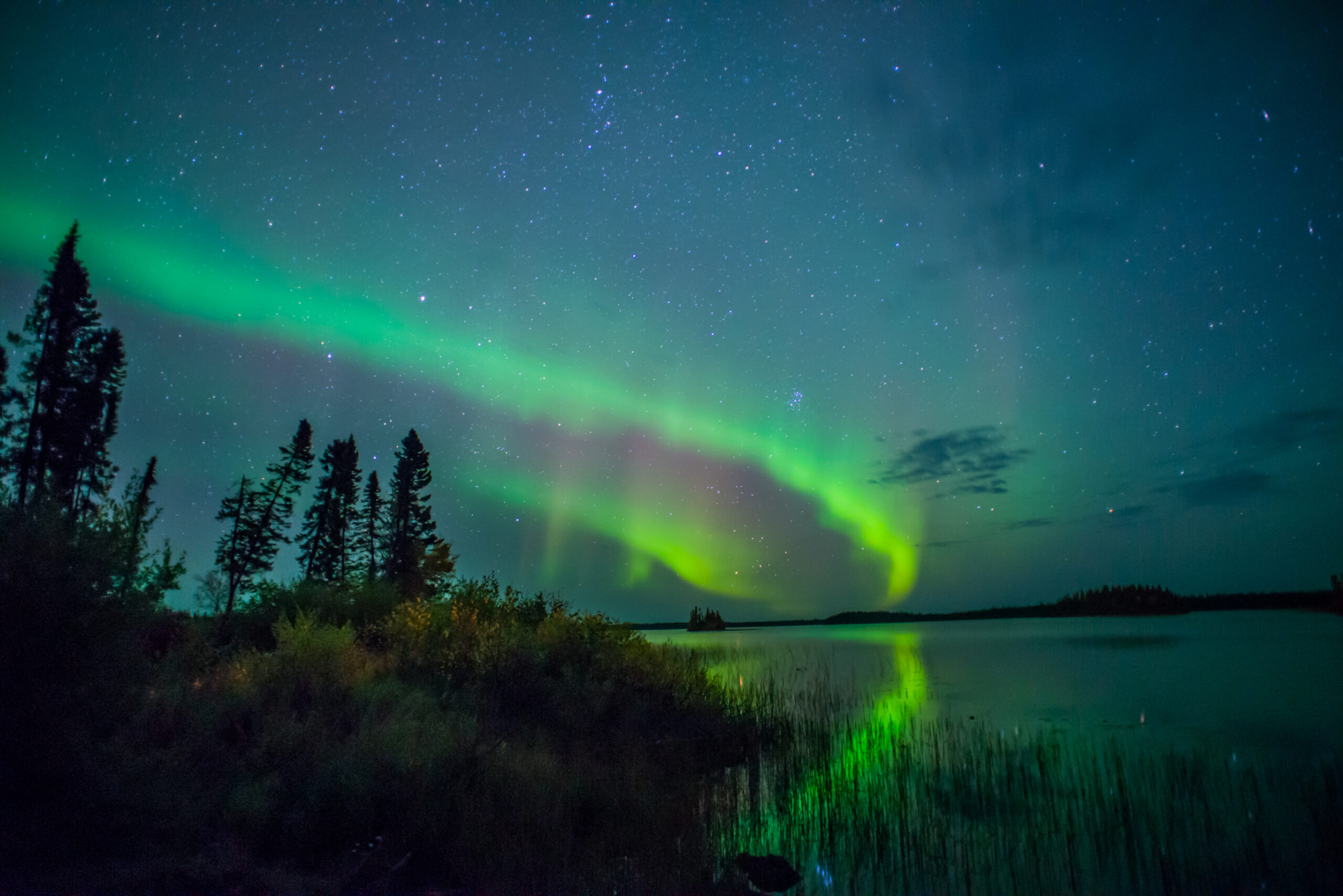 Northern lights over Manitoba in Canada