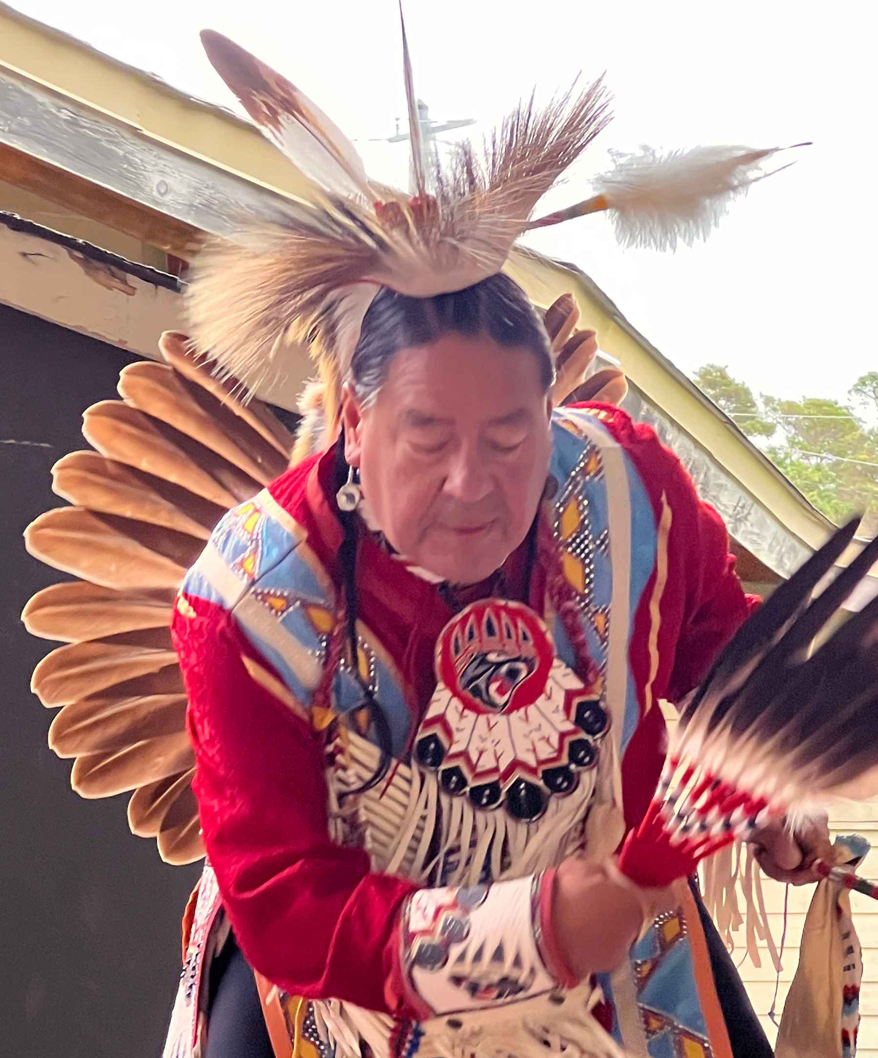 Chief dancing on Manatoulin Island