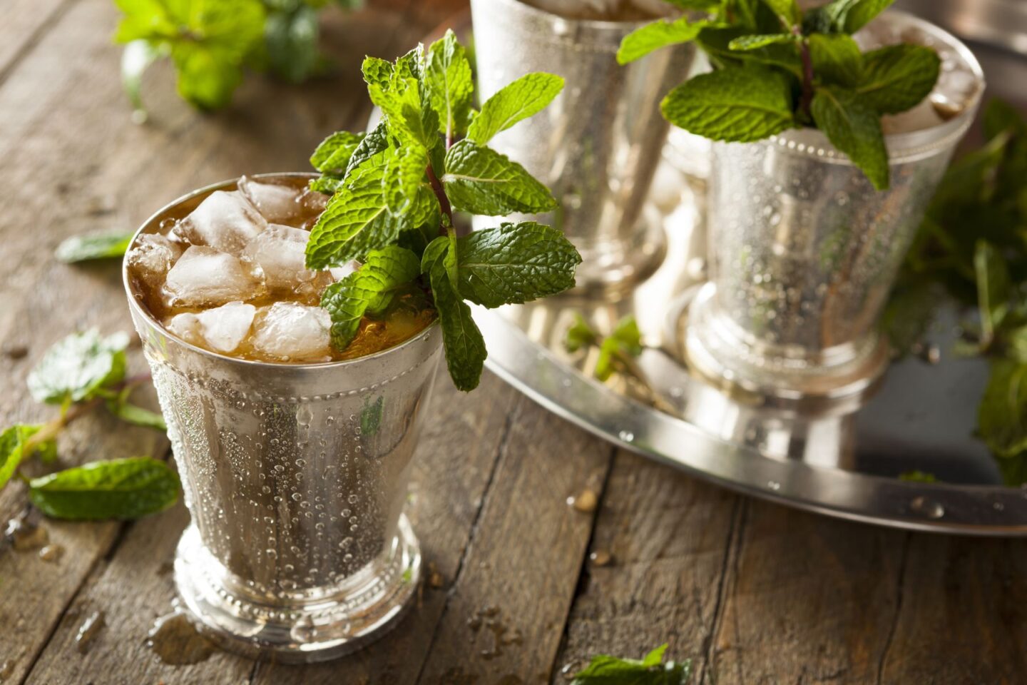 A refreshing Mint Julep cocktail