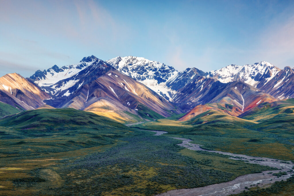 Denali National Park with tundra in foreground