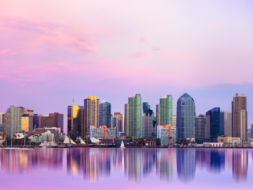 Lovely San Diego skyline at sunset