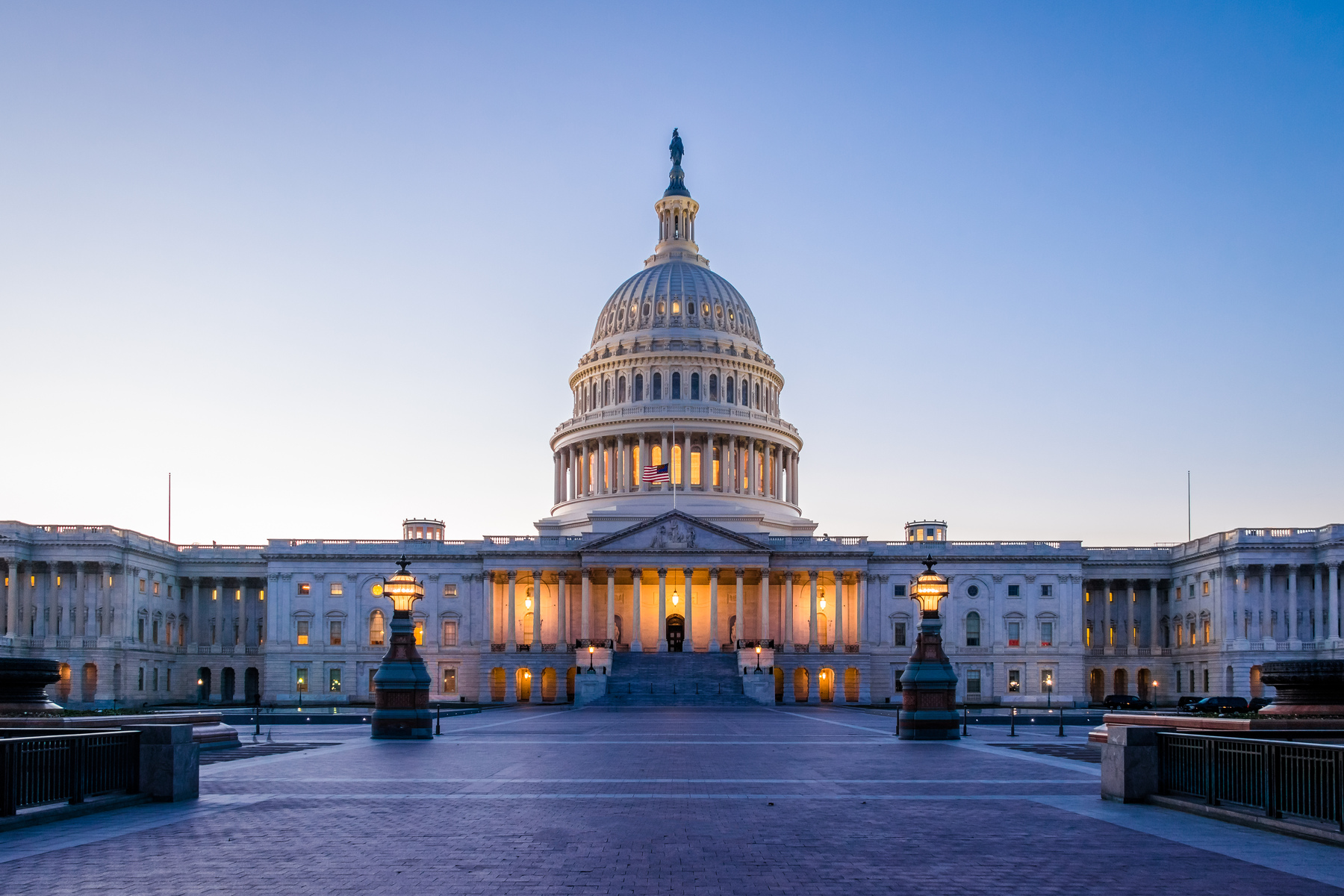 United States Capitol Building at sunset