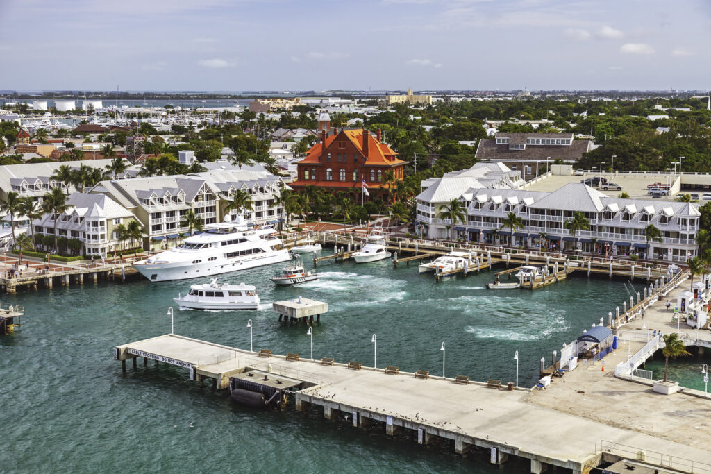 Key West dock aerial shot