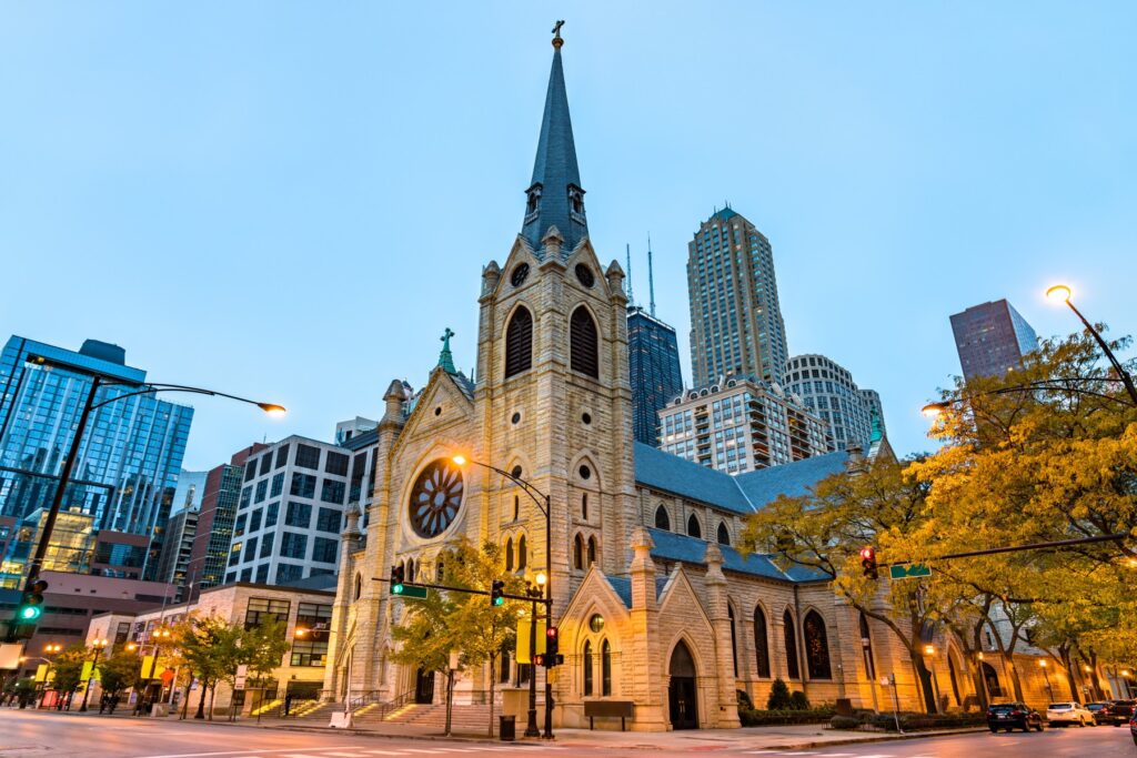 Holy Name Cathedral in Downtown Chicago