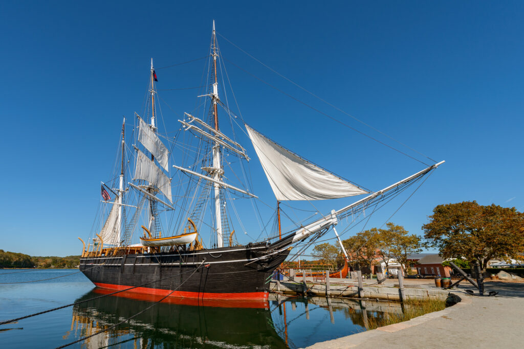 Charles W. Morgan, the last wooden whaleship in the world, now on display at the museum