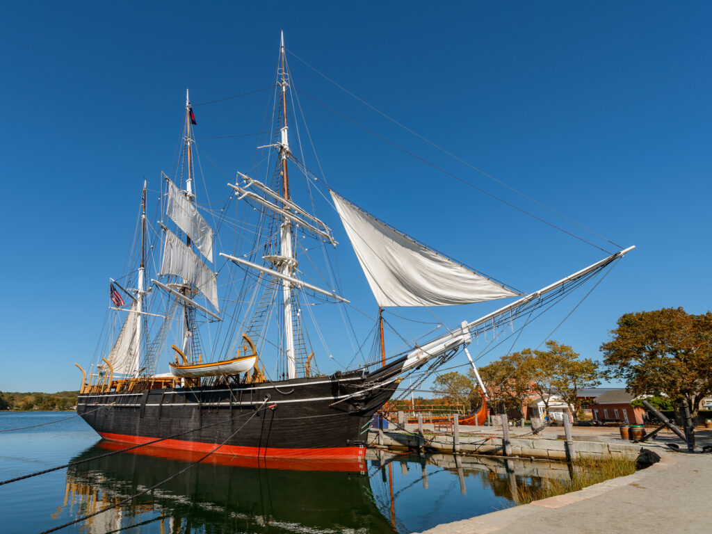 Charles W. Morgan, the last wooden whaleship in the world, now on display at the museum