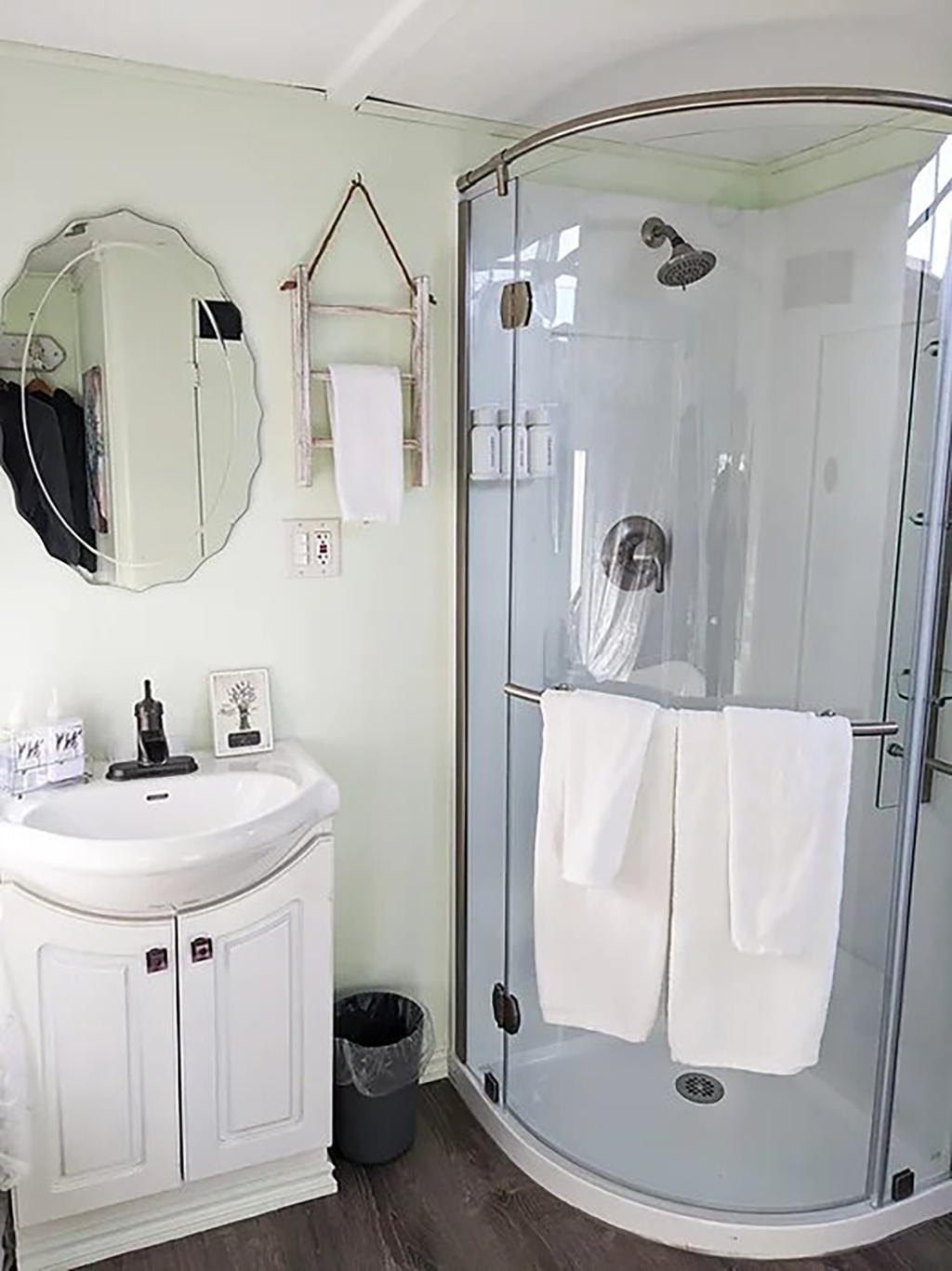 Lavender Themed Caboose Bathroom