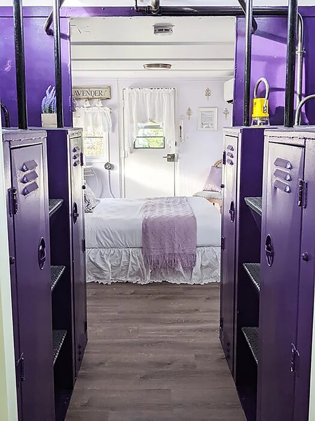 Lavender Themed Caboose Bedroom