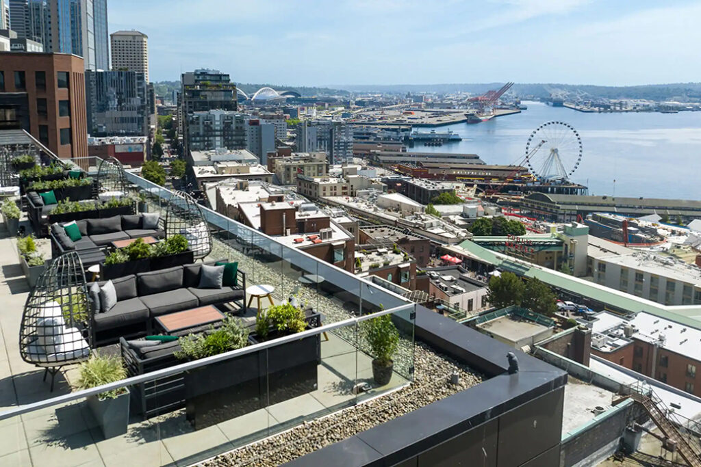 Hotel Rooftop Dining Aerial View