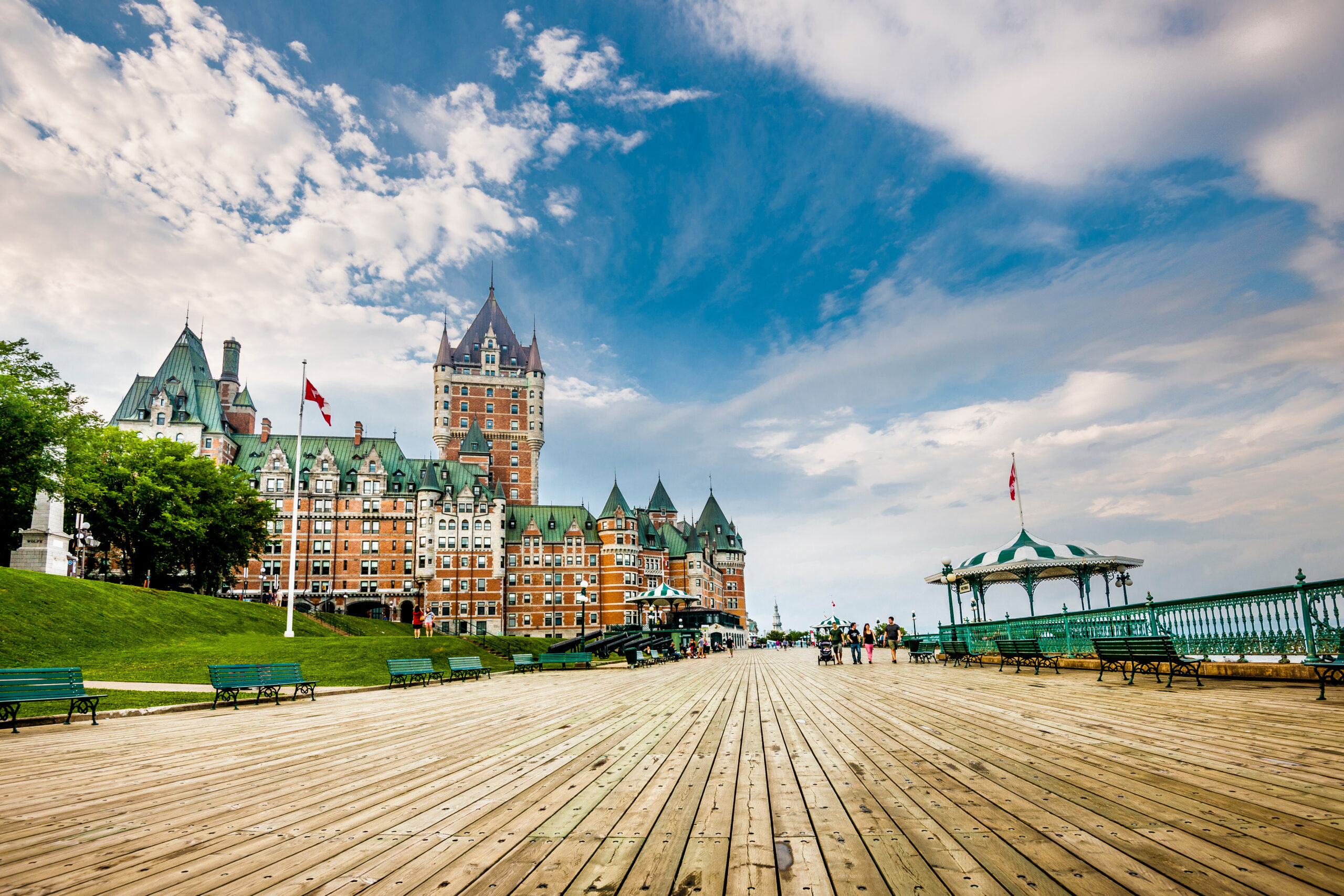 Frontenac Castle and Dufferin Terrace in Quebec City, Canada