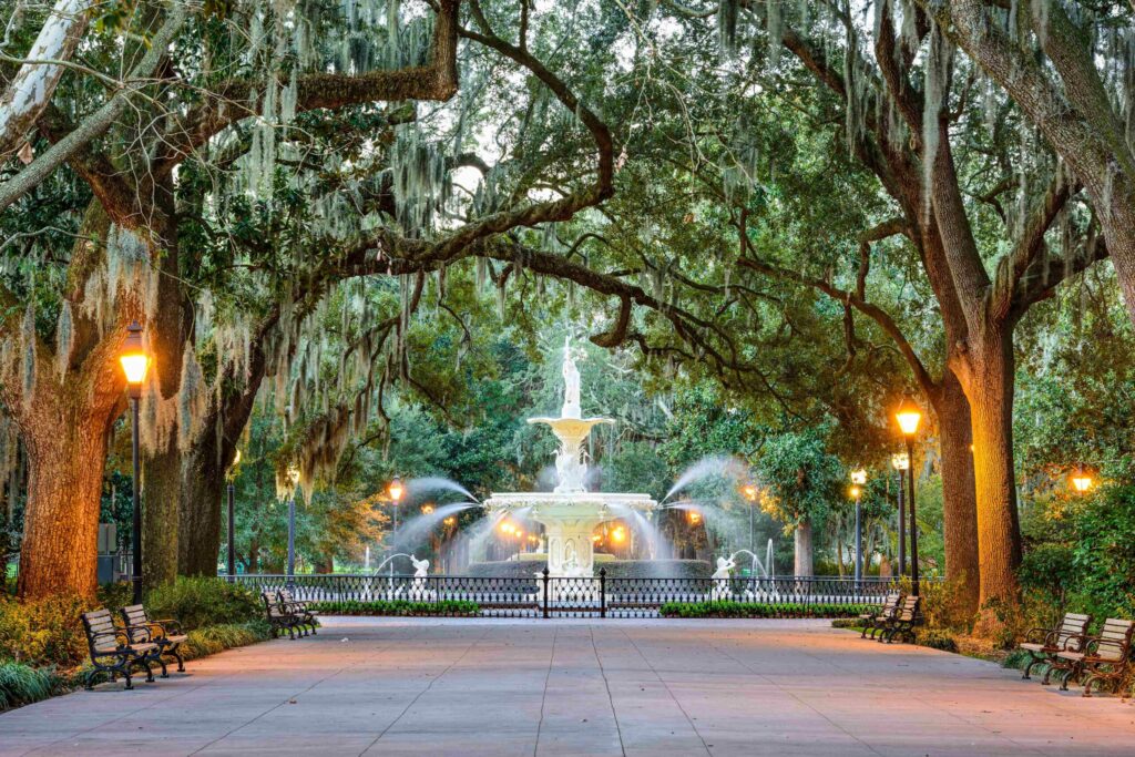 A fountain in Forsyth Park