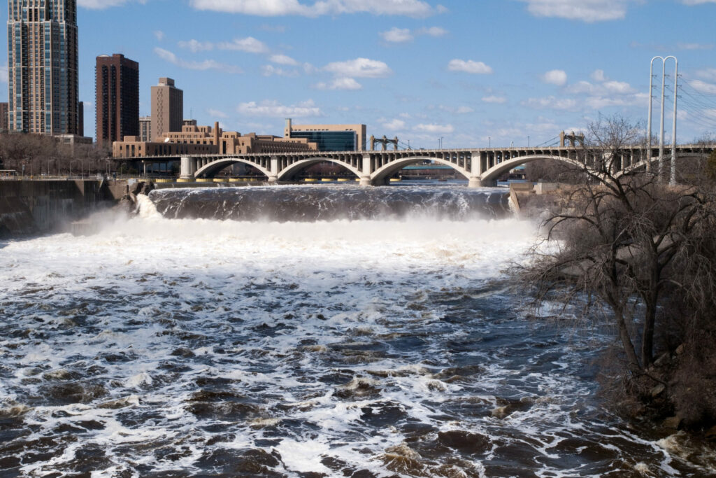 St. Anthony Falls on the Mississippi River in Minneapolis, Minnesota