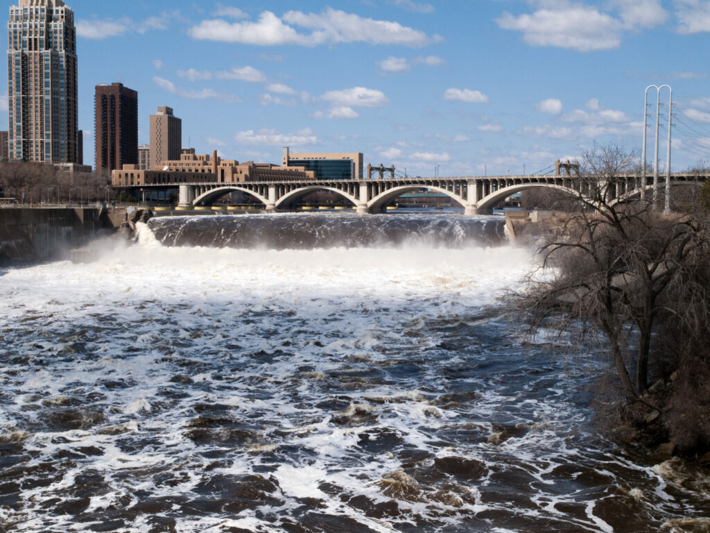 St. Anthony Falls on the Mississippi River in Minneapolis, Minnesota