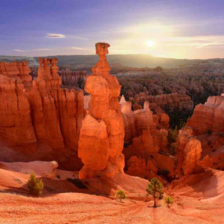 Thor's hammer in Bryce Canyon National Park in Utah USA at sunrise.