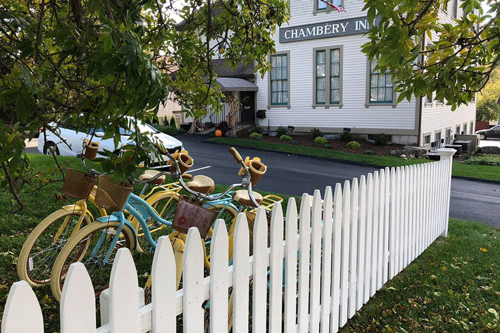 Inn exterior with bikes