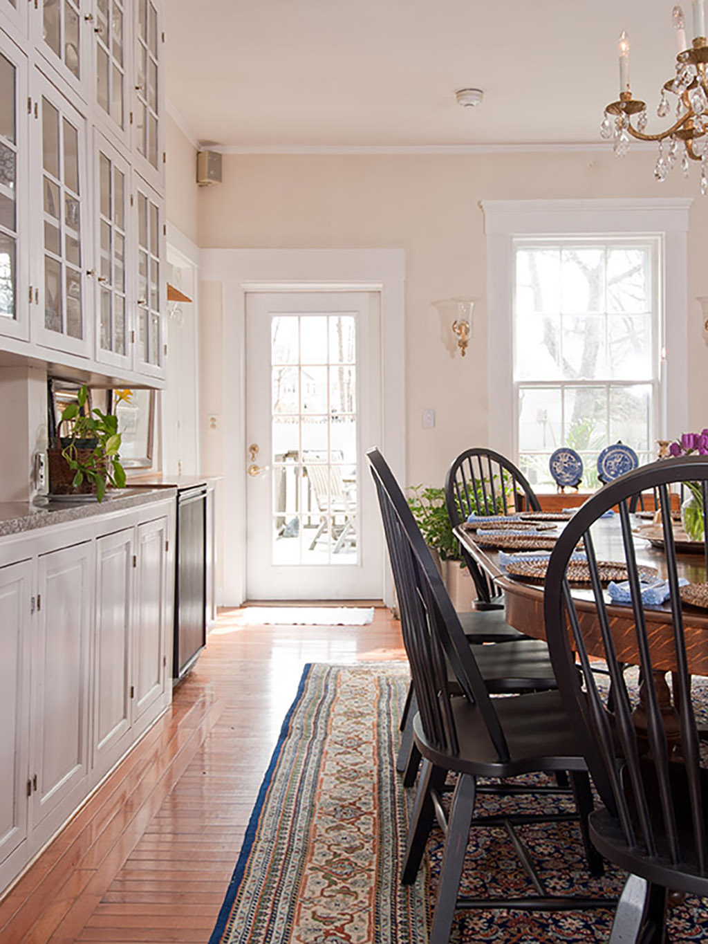 Hotel kitchen with dining table