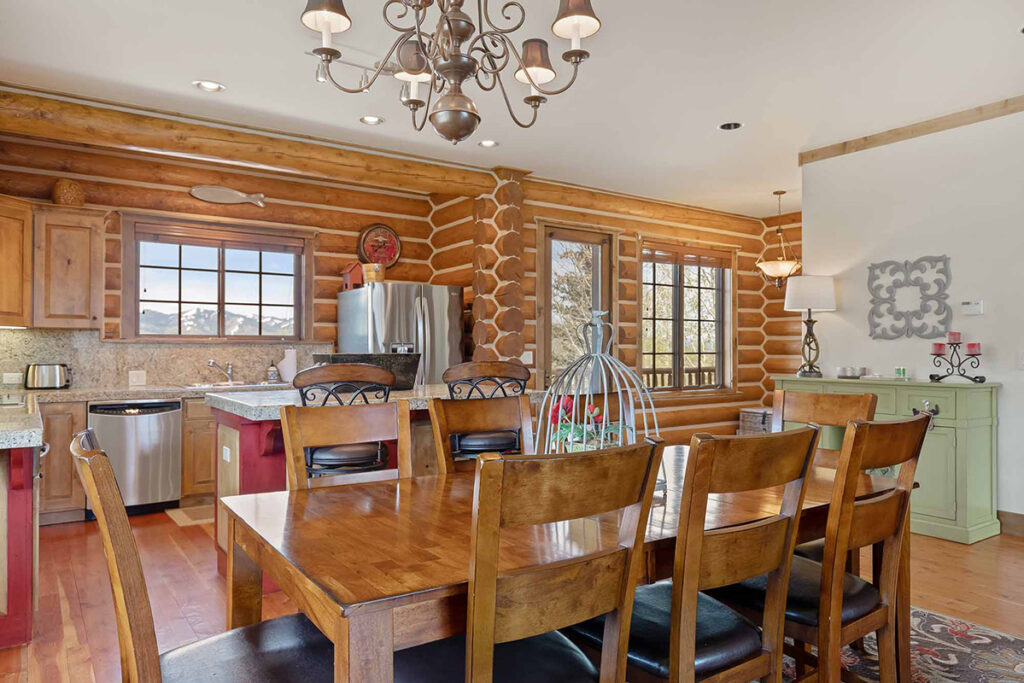 Dining table in cabin