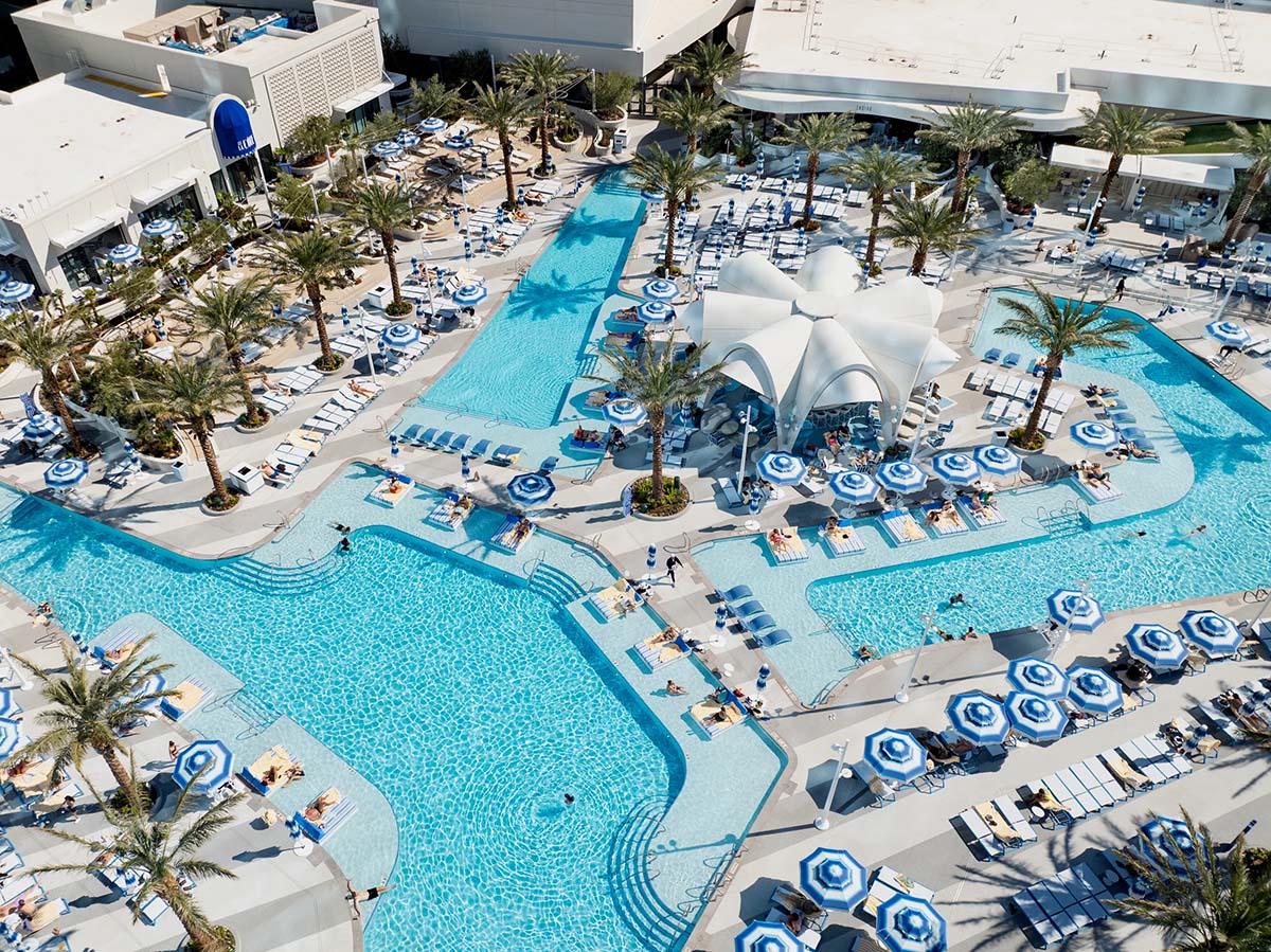 Hotel pool aerial view