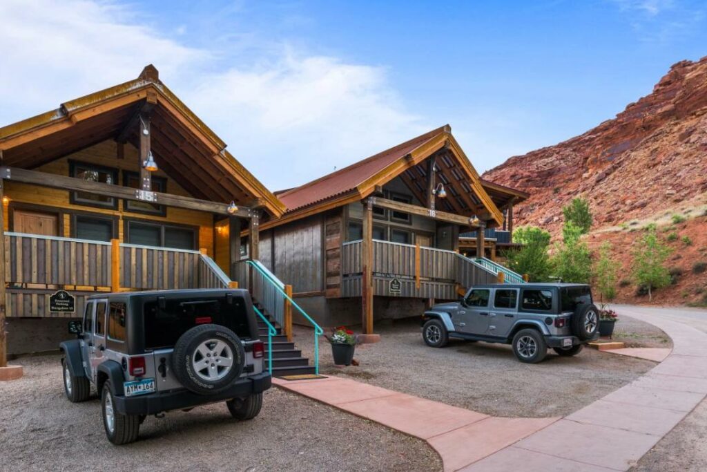 Exterior of cabins at the ranch