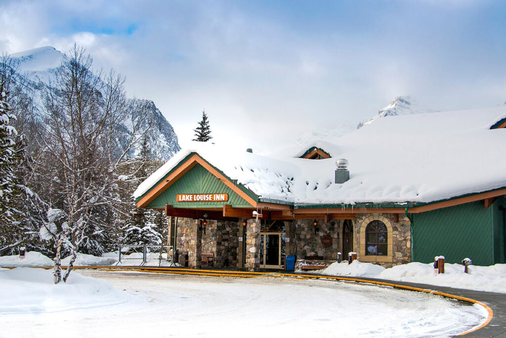 Exterior of the inn during winter