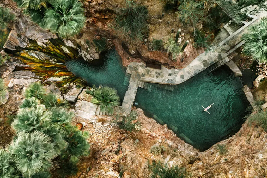 Natural hot springs at the hotel