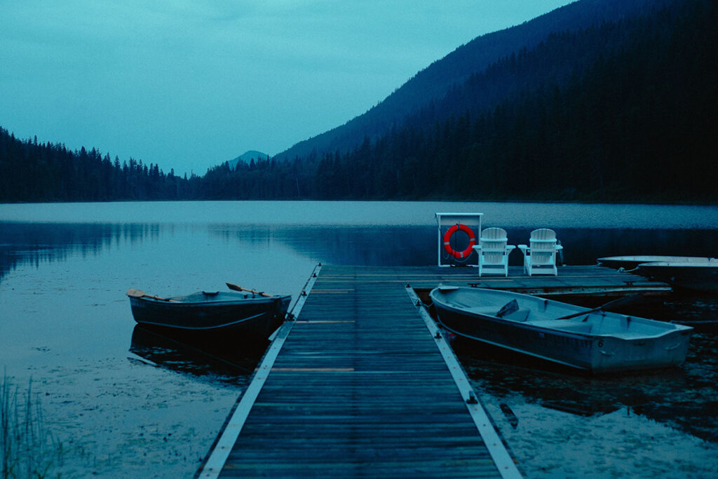 Jetty on the Alpine Meadow's lake